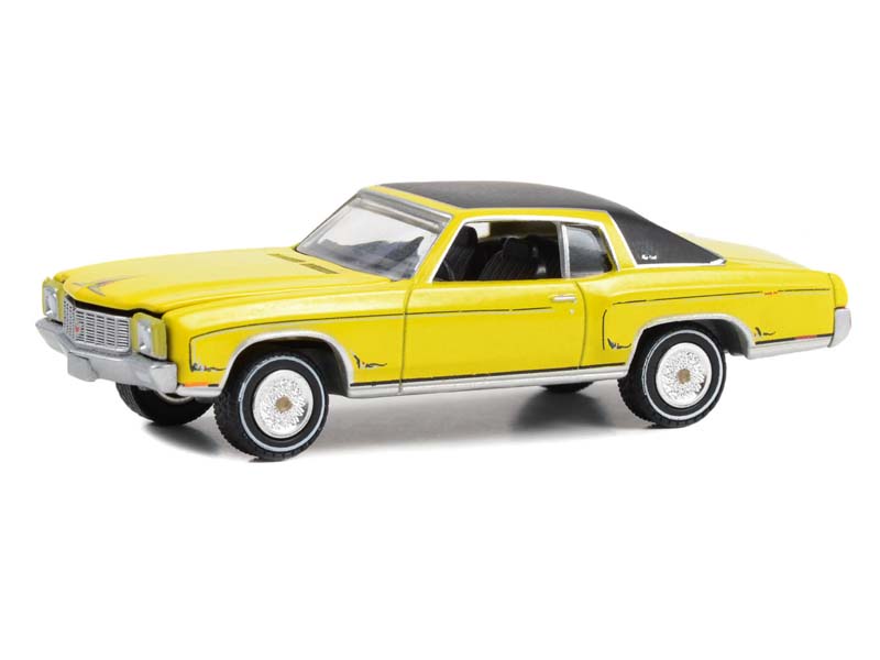 1971 Chevrolet Monte Carlo - Sunflower Yellow w/ Black Roof (California Lowriders Series 3) Diecast 1:64 Scale Model - Greenlight 63040C