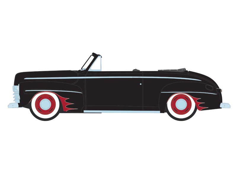 PRE-ORDER 1947 Ford Deluxe Convertible – Black and Red (California Lowriders Series 5) Diecast 1:64 Scale Model - Greenlight 63060A