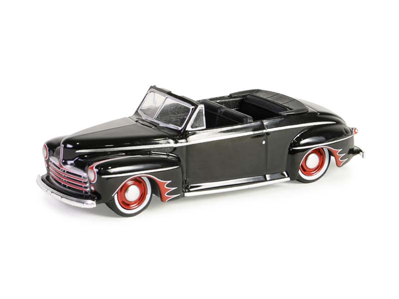 PRE-ORDER 1947 Ford Deluxe Convertible – Black and Red (California Lowriders Series 5) Diecast 1:64 Scale Model - Greenlight 63060A
