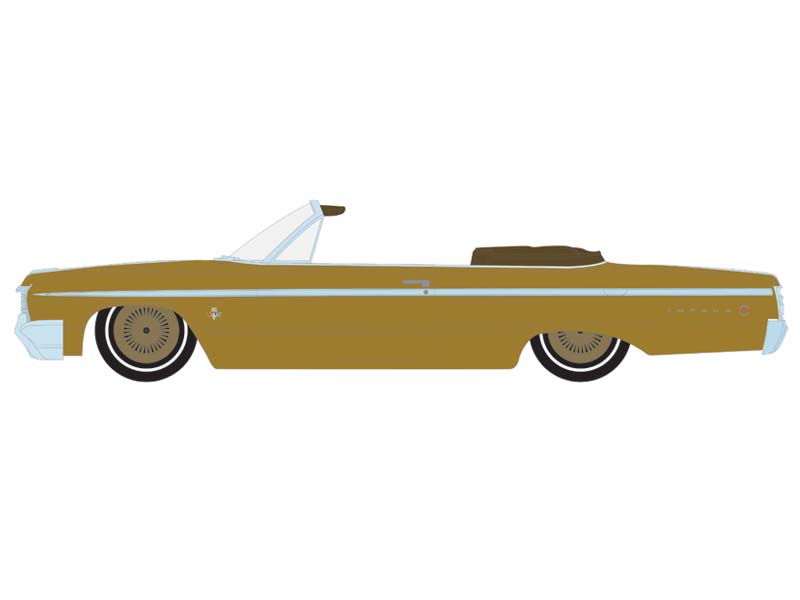 PRE-ORDER 1964 Chevrolet Impala Convertible – Gold (California Lowriders Series 5) Diecast 1:64 Scale Model - Greenlight 63060D