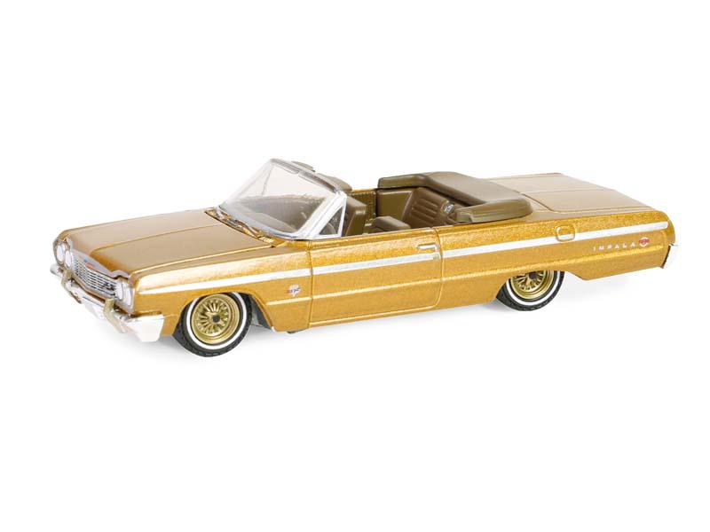 1964 Chevrolet Impala Convertible – Gold (California Lowriders Series 5) Diecast 1:64 Scale Model - Greenlight 63060D