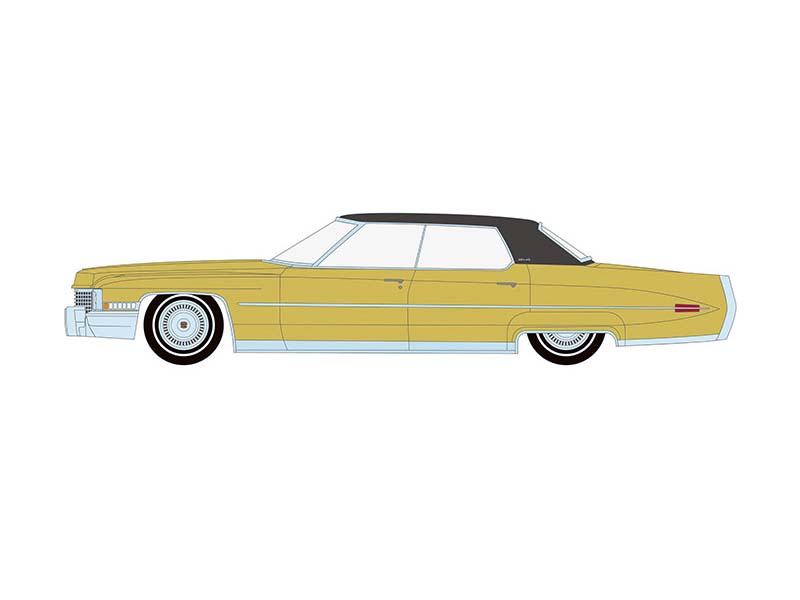 1971 Cadillac Sedan Deville Lowrider – Gold Metallic (California Lowriders Series 7) Diecast 1:64 Scale Model - Greenlight 63080C