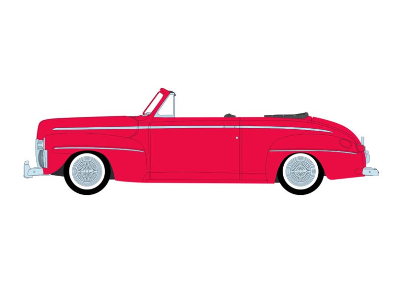 PRE-ORDER - 48 PACK 1942 Ford Deluxe Convertible Top Down - Candy Apple Red (Lowriders Series 8) Diecast 1:64 Scale Model - Greenlight 63090A