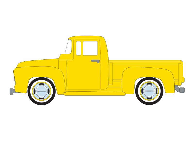 PRE-ORDER - 48 PACK 1954 Ford F-100 - Bright Yellow (Lowriders Series 8) Diecast 1:64 Scale Model - Greenlight 63090B