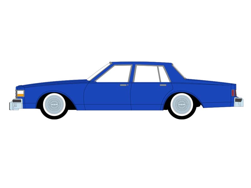 PRE-ORDER - 48 PACK 1986 Chevrolet Caprice - Electric Blue (Lowriders Series 8) Diecast 1:64 Scale Model - Greenlight 63090E