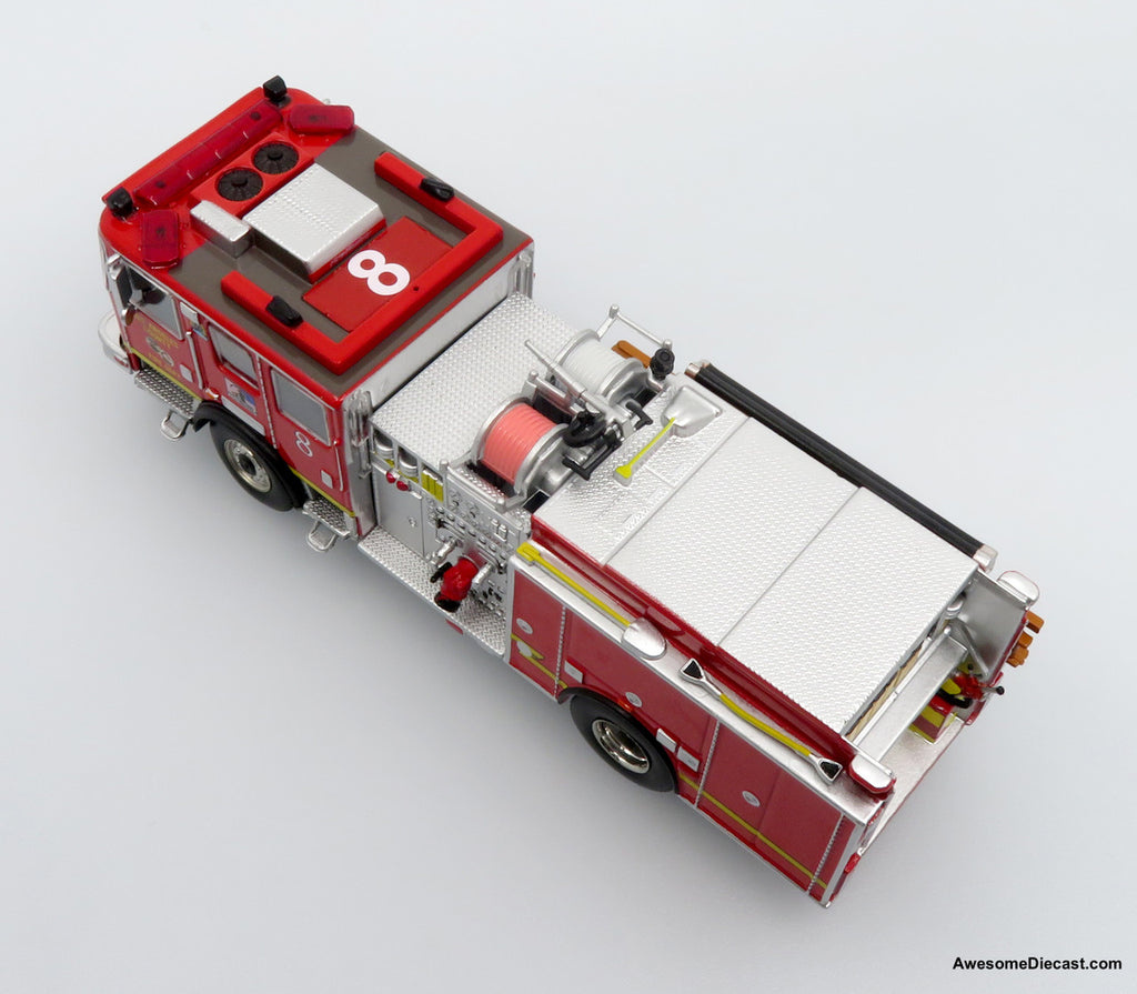 KME Predator Fire Engine: LACFD - Engine 8 Diecast 1:64 Scale Model - Iconic Replicas 64-0455