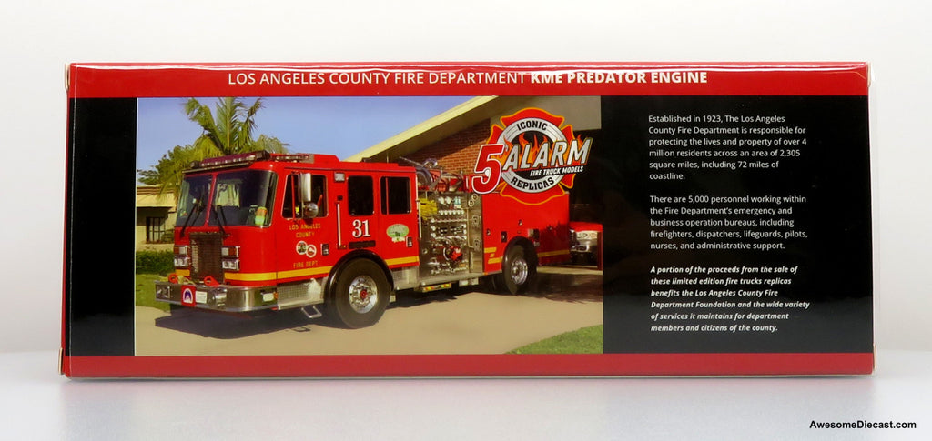 KME Predator Fire Engine: LACFD - Engine 8 Diecast 1:64 Scale Model - Iconic Replicas 64-0455