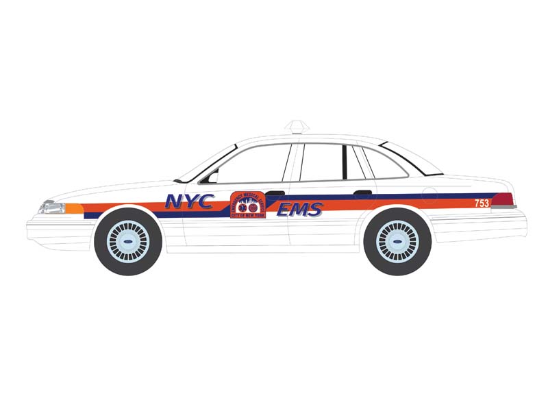 PRE-ORDER 1994 Ford Crown Victoria - NYC EMS (First Responders Series 2) Diecast 1:64 Scale Model - Greenlight 67060C