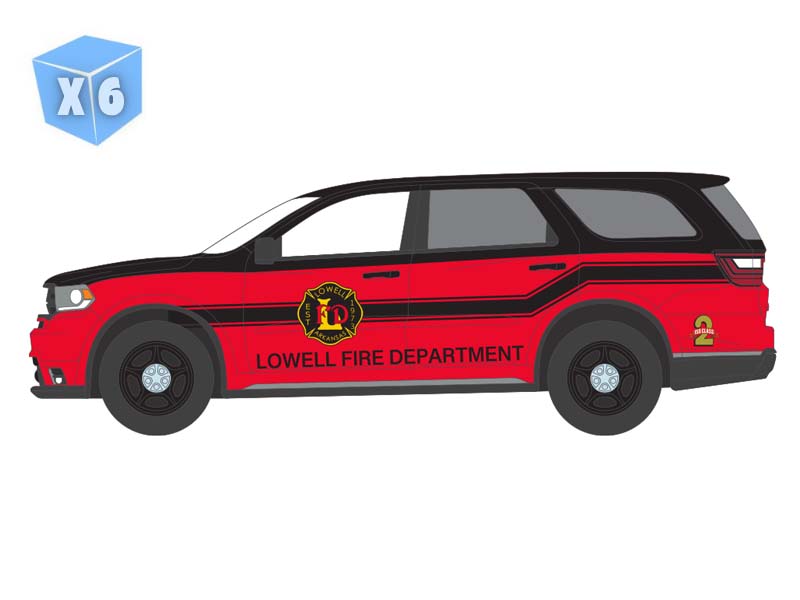 PRE-ORDER - 6 PACK 2019 Dodge Durango - Arkansas, Lowell Fire Department (Fire & Rescue Series 5) Diecast 1:64 Scale Model - Greenlight 67070C