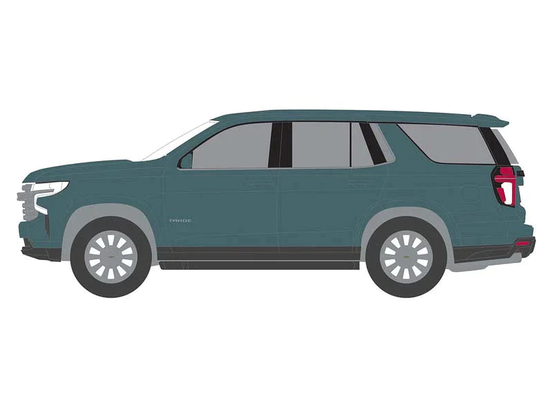 CHASE 2022 Chevrolet Tahoe Premier - Evergeen Gray Metallic (Showroom Floor) Series 2 Diecast 1:64 Scale Model Car - Greenlight 68020D