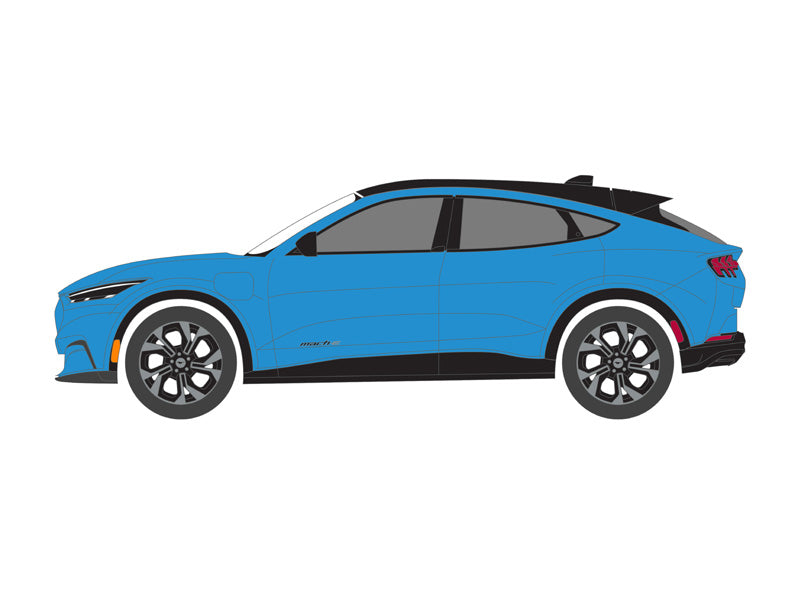 2022 Ford Mustang Mach-E Premium - Grabber Blue Metallic (Showroom Floor) Series 3 Diecast 1:64 Scale Model - Greenlight 68030A