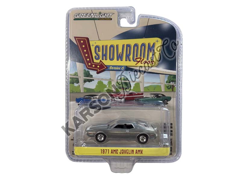 RAW CHASE 1971 AMC Javelin AMX - Matador Red w/ White Hood Stripe (Showroom Floor Series 6) Diecast 1:64 Scale Model - Greenlight 68060B