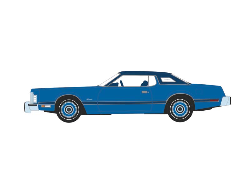 PRE-ORDER 1974 Ford Thunderbird - Blue Starfire (Showroom Floor Series 6) Diecast 1:64 Scale Model - Greenlight 68060C