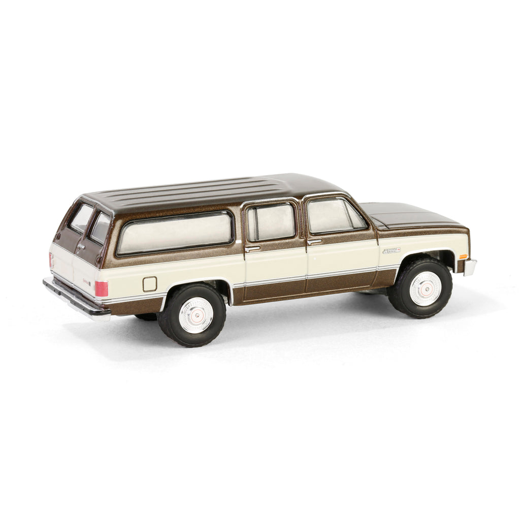 RAW CHASE 1986 GMC Suburban - Indian Bronze and Doeskin Tan (Showroom Floor Series 6) Diecast 1:64 Scale Model - Greenlight 68060E