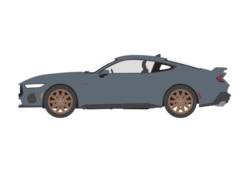 6 PACK 2024 Ford Mustang GT – Dark Matter Gray – Bronze Appearance Package (Showroom Floor Series 7) Diecast 1:64 Scale Model - Greenlight 68070B