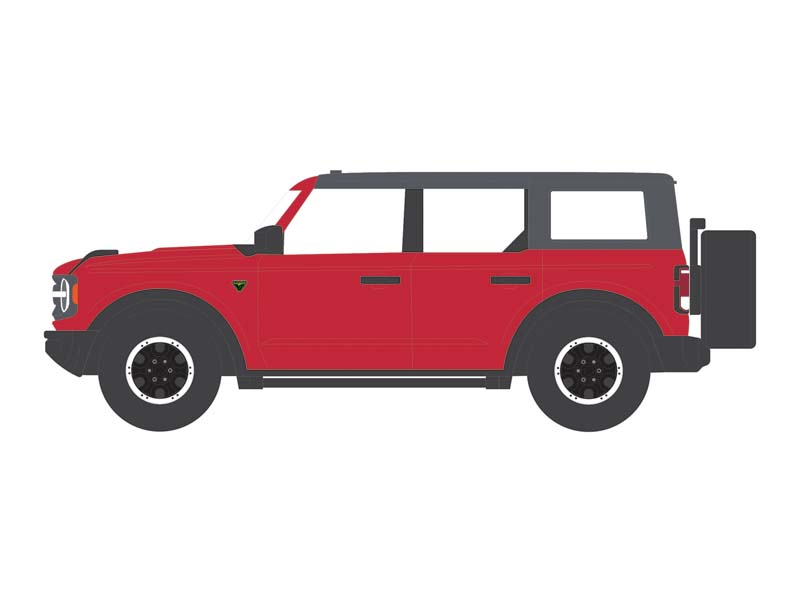 48 PACK 2024 Ford Bronco 4-Door Badlands - Hot Pepper Red Metallic (Showroom Floor Series 7) Diecast 1:64 Scale Model - Greenlight 68070C