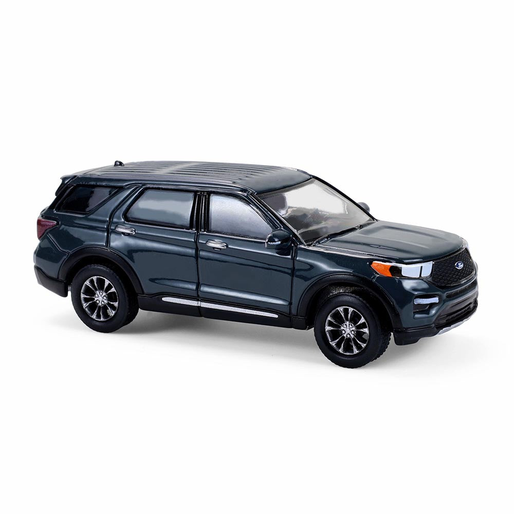 CHROME CHASE 2024 Ford Explorer - Stone Blue (Showroom Floor Series 7) Diecast 1:64 Scale Models - Greenlight 68070D