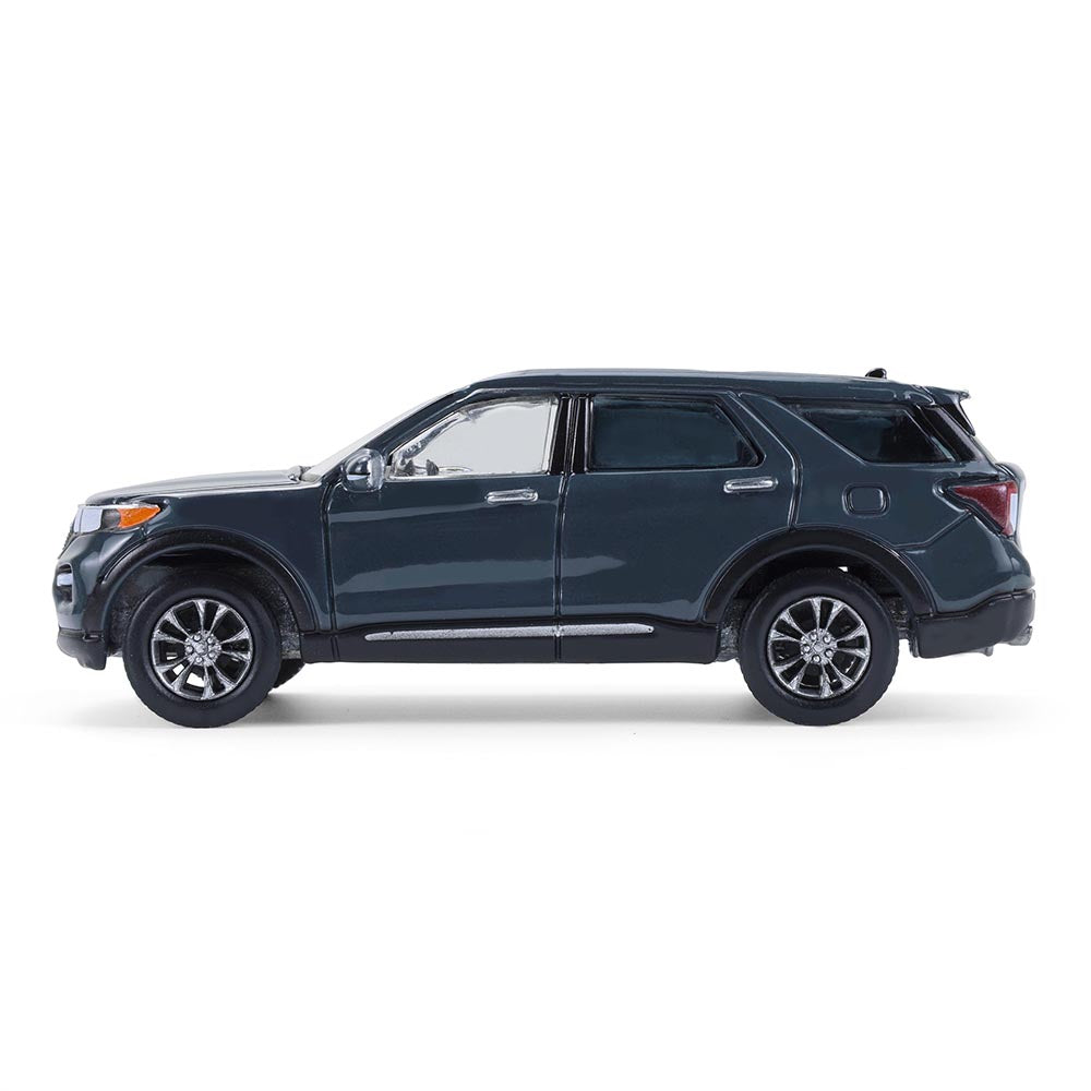 CHROME CHASE 2024 Ford Explorer - Stone Blue (Showroom Floor Series 7) Diecast 1:64 Scale Models - Greenlight 68070D