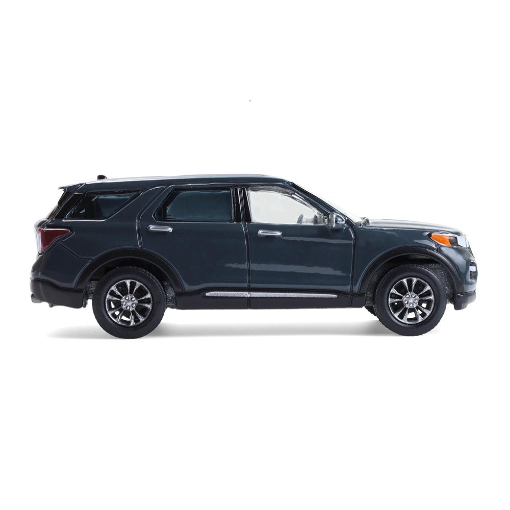 CHROME CHASE 2024 Ford Explorer - Stone Blue (Showroom Floor Series 7) Diecast 1:64 Scale Models - Greenlight 68070D