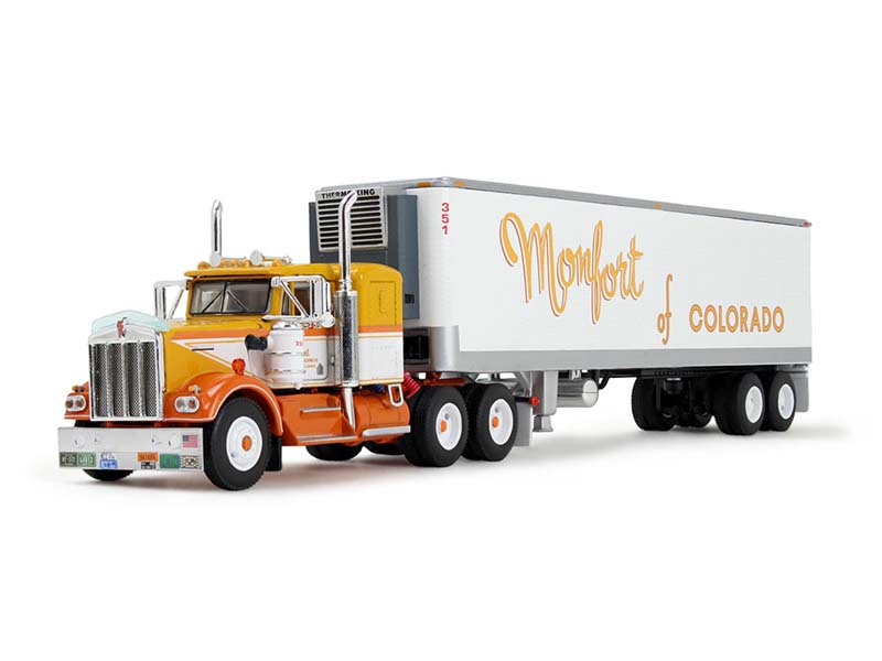 PRE-ORDER Kenworth W900A w/ 36" Sleeper & 40' Vintage Trailer w/ Reefer (Fallen Flag #50: Monfort of Colorado) Diecast 1:64 Scale Model - DCP 69-1860