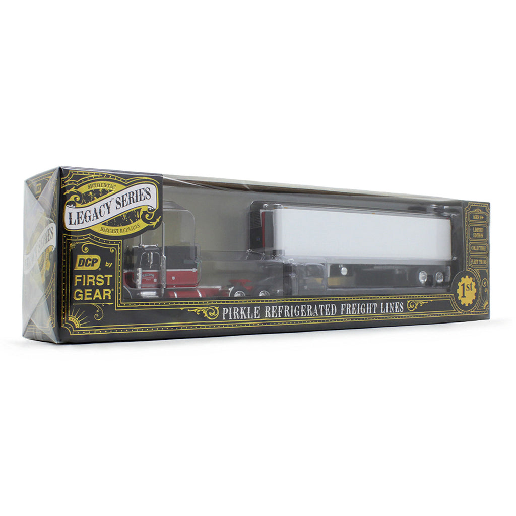 Peterbilt Model 359 w/ 60" Vintage Sleeper w/ 40' Vintage Reefer Trailer - Pirkle Refrigerated Freight Lines (Legacy Series #1) Diecast 1:64 Scale Model - DCP 69-2017