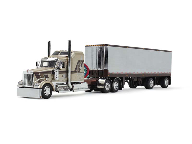 PRE-ORDER Jason Sanders Kenworth W900L w/ 60" Aerodyne Sleeper & 40' Vintage Trailer (Red's Favorites) Diecast 1:64 Scale Model - DCP 69-2091
