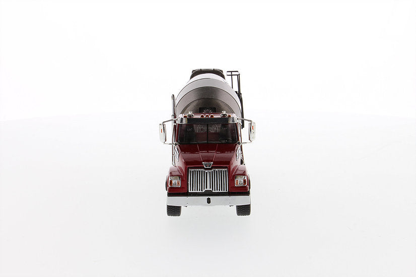 Western Star 4700 SF Concrete Mixer Metallic Red w/ Gray Body (Transport Series) 1:50 Scale Model - Diecast Masters 71033