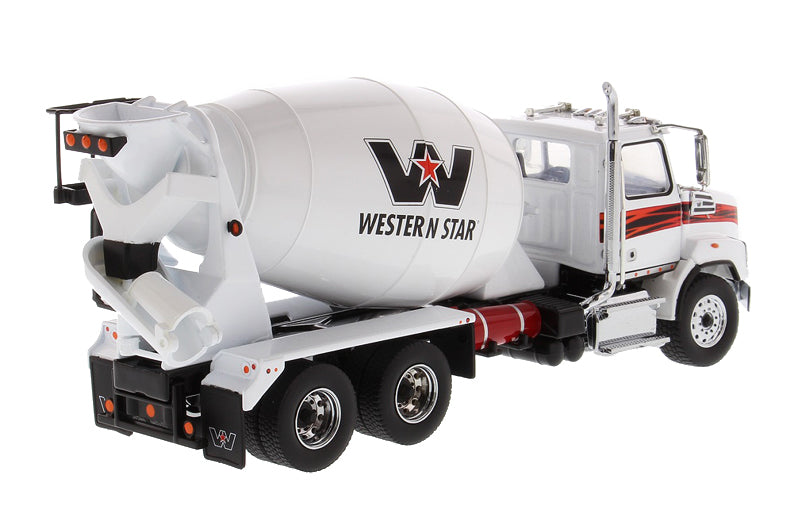 Western Star 4700 SBFA Tandem w/ Concrete Mixer White (Transport Series) 1:50 Scale Model - Diecast Masters 71035