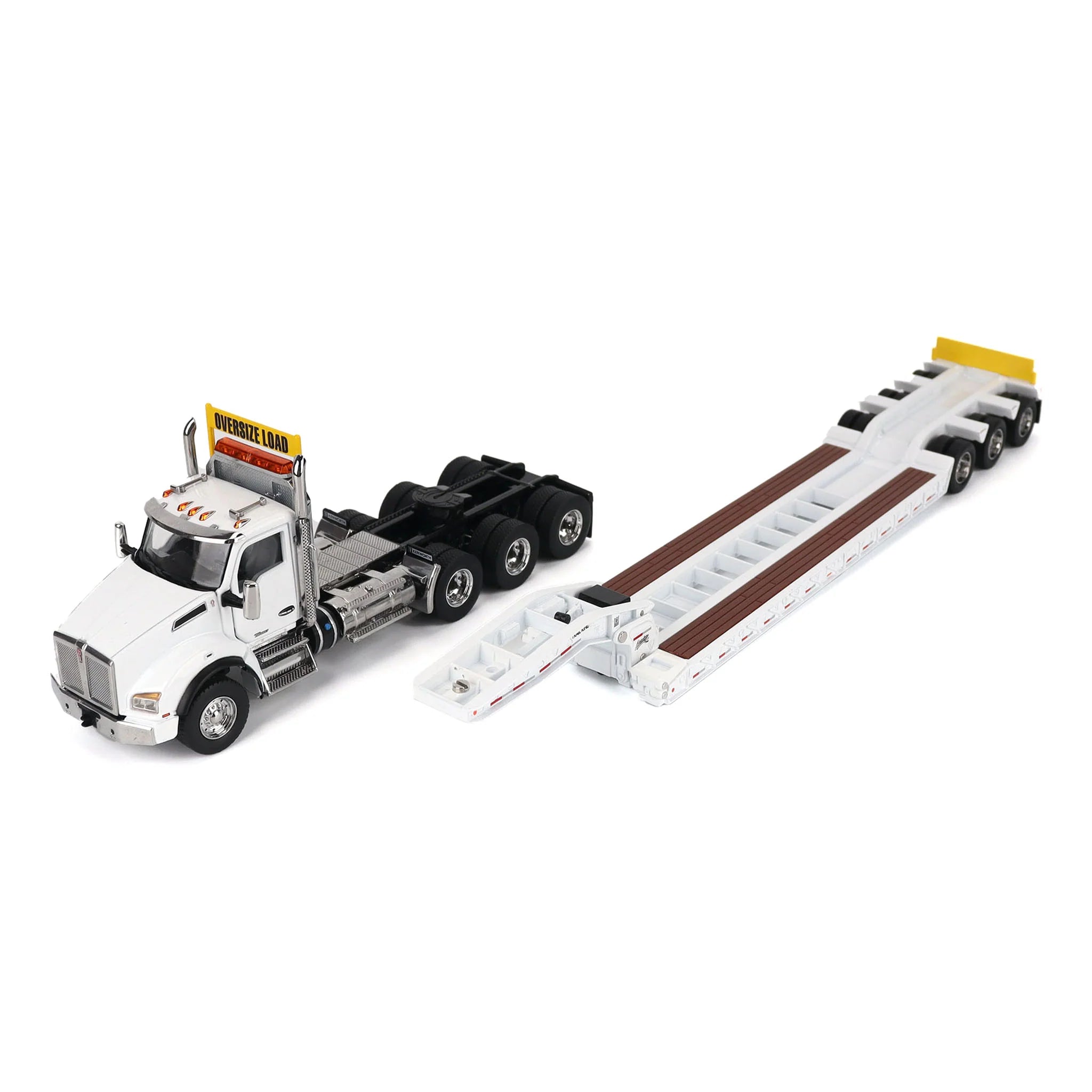 Kenworth T880 SBFA w/ White Trail King TK120 HDG Lowboy Trailer Kenworth T880 SBFA w/ White Trail King TK120 HDG Lowboy Trailer