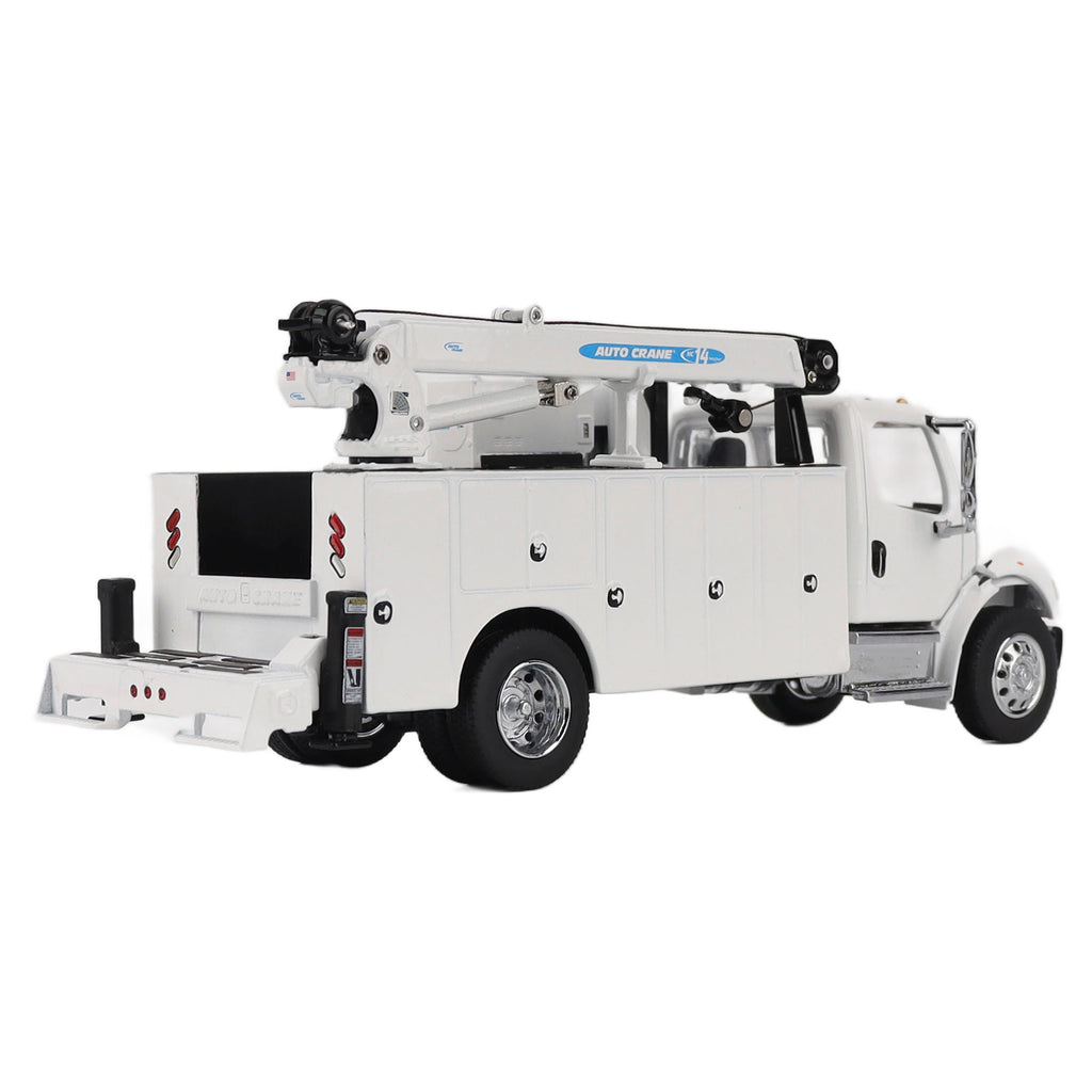 PRE-ORDER Freightliner M2-106 Auto-Crane Titan85-Body HC14-Crane Work Truck with Miller EnPak White Diecast 1:50 Scale Model - Diecast Master 71216
