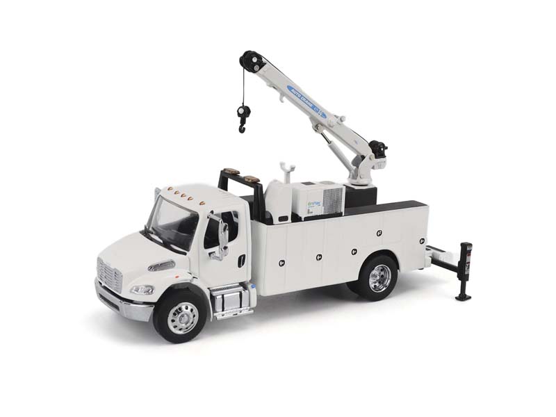 PRE-ORDER Freightliner M2-106 Auto-Crane Titan85-Body HC14-Crane Work Truck with Miller EnPak White Diecast 1:50 Scale Model - Diecast Master 71216