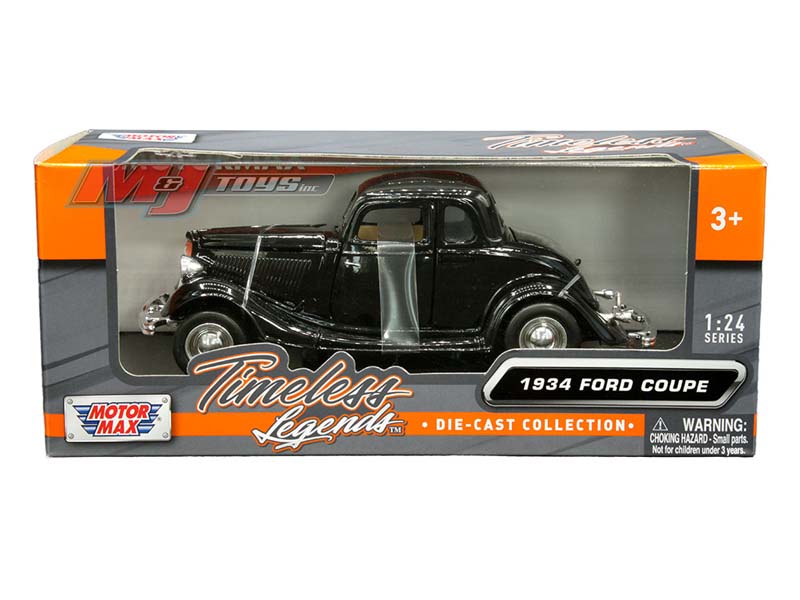 1934 Ford Coupe Black (Timeless Legends) Diecast 1:24 Scale Model - Motormax 73217BK