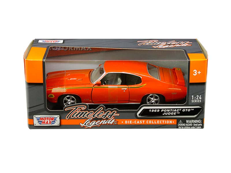 1969 Pontiac GTO Judge - Orange w/ Stripes (Timeless Legends) Diecast 1:24 Scale Model Car - Motormax 73242OR