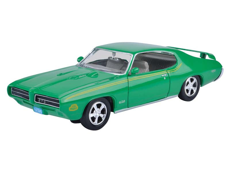 1969 Pontiac GTO Judge - Green w/ Stripes (Timeless Legends) Diecast 1:24 Scale Model - Motormax 73242GRN