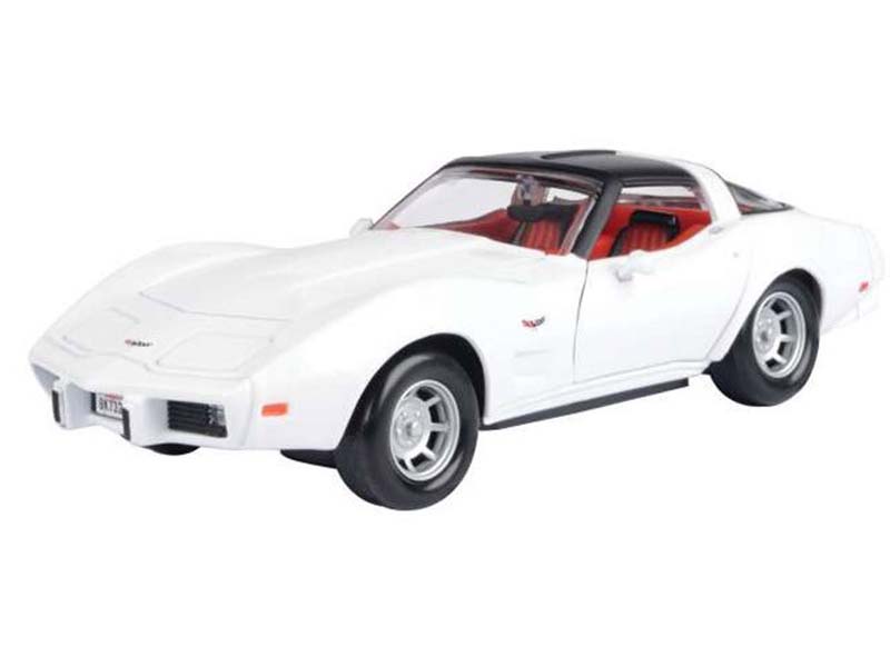 1979 Chevrolet Corvette – White w/ Red Interior (Timeless Legends) Diecast 1:24 Scale Model - Motormax 73244WHRD