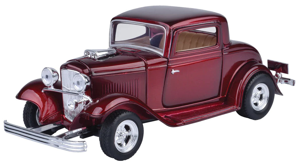 1932 Ford Coupe  - Burgundy (Timeless Legends) Diecast 1:24 Scale Model - Motormax 73251RD