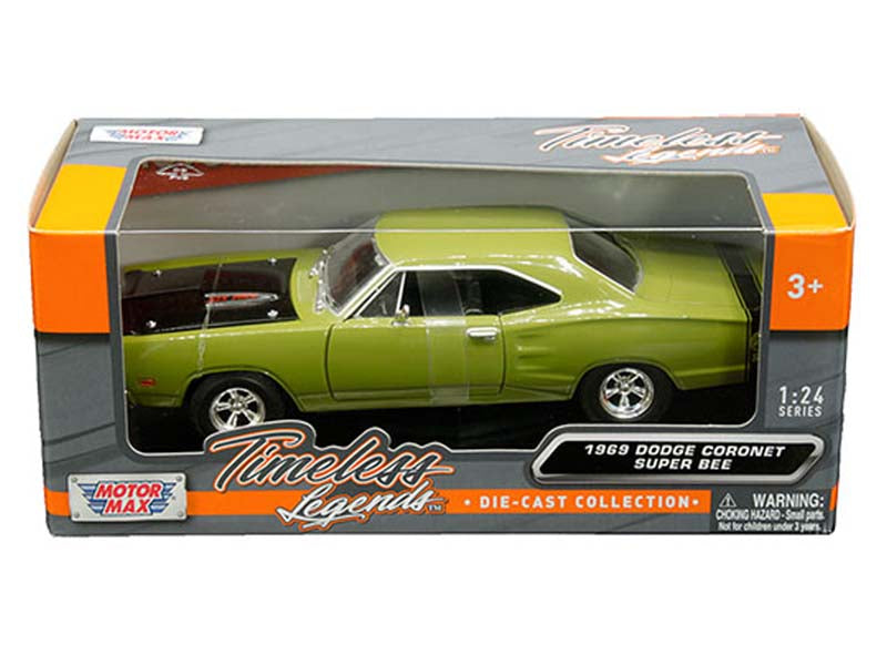1969 Dodge Coronet Super Bee - Green (Timeless Legends) Diecast 1:24 Scale Model Car - Motormax 73315GRN