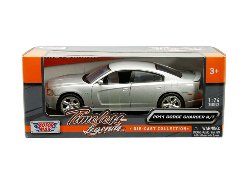 2011 Dodge Charger R/T Hemi - Silver (Timeless Legends) Diecast 1:24 Model Car - Motormax 73354SIL