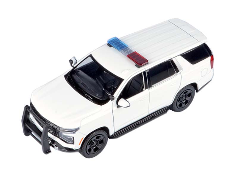 2025 Chevrolet Tahoe Police Pursuit Vehicle – Plain White (Law Enforcement and Public Service) Diecast 1:24 Scale Model - Motormax 76816WH