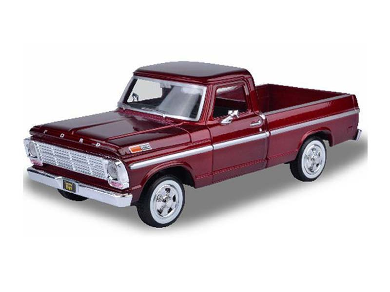 1969 Ford F-100 Pickup Truck Burgundy (Timeless Legends) Diecast 1:24 Scale Model - Motormax 79315RD