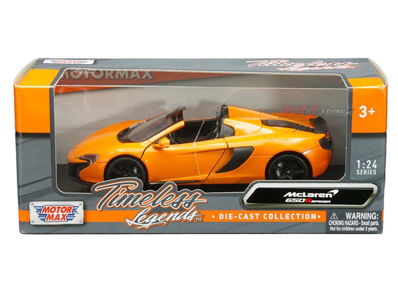 McLaren 650S Spider - Orange (Timeless Legends) Diecast 1:24 Scale Model - Motormax 79326OR