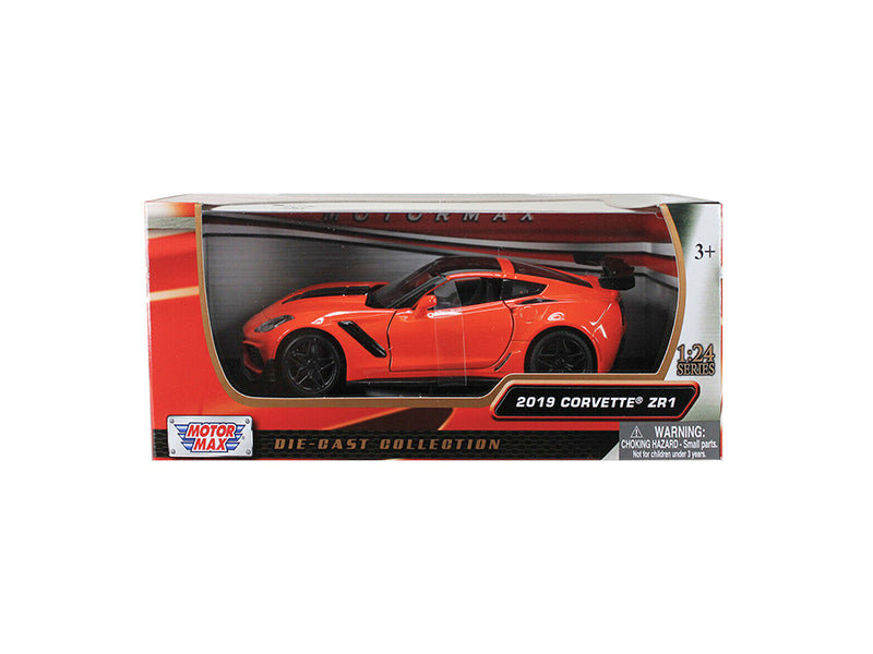 2019 Chevrolet Corvette ZR1 Orange w/ Black Accents Diecast 1:24 Scale Model - Motormax 79356OR