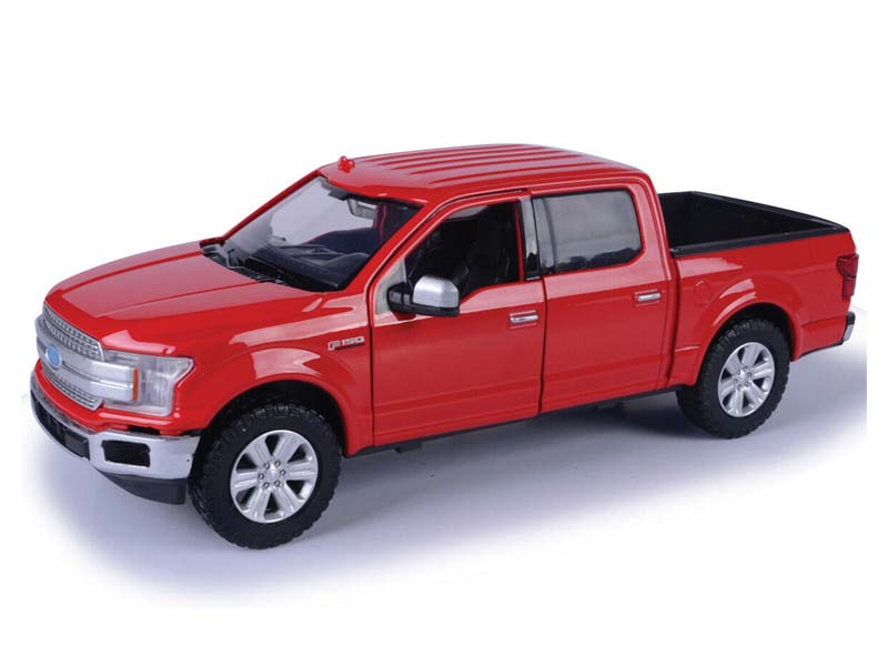 2019 Ford F-150 Lariat Crew Cab Pickup Truck - Red (Timeless Legends) Diecast 1:24 Model - Motormax 79363RD