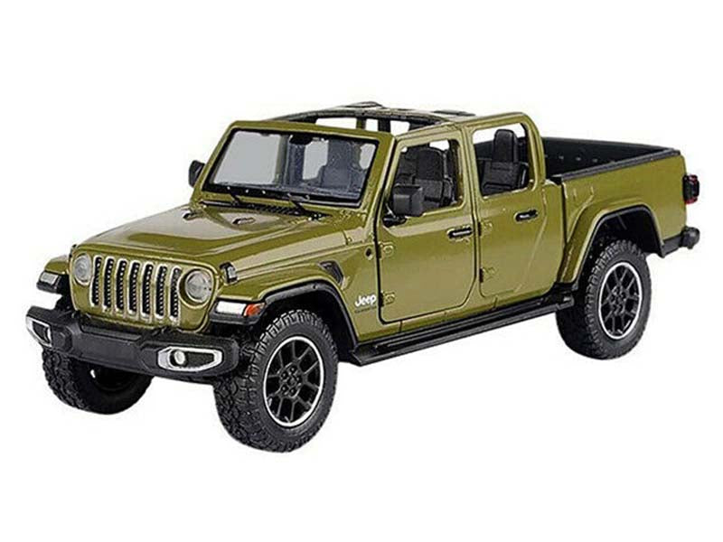2021 Jeep Gladiator Overland Pickup Truck - Green Open Top (Timeless Legends) Diecast 1:24 Scale Model - Motormax 79367GRN