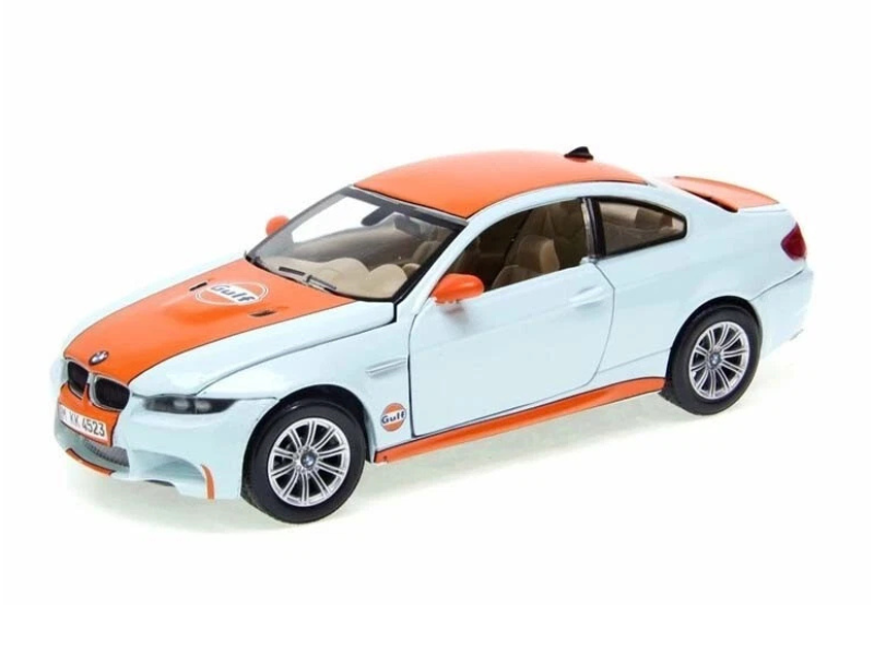 BMW M3 Coupe w/ Gulf Livery Light Blue w/ Orange Stripe Diecast 1 BMW M3 Coupe w/ Gulf Livery Light Blue w/ Orange Stripe Diecast 1