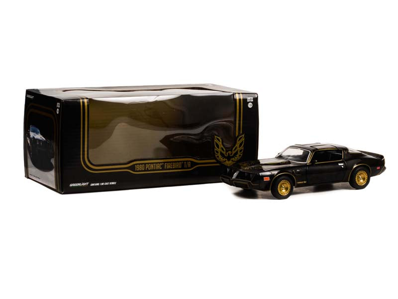 1980 Pontiac Firebird Trans Am Turbo 4.9L Starlight Black w/ Golden Eagle Hood - Diecast 1:24 Scale Model - Greenlight 84037