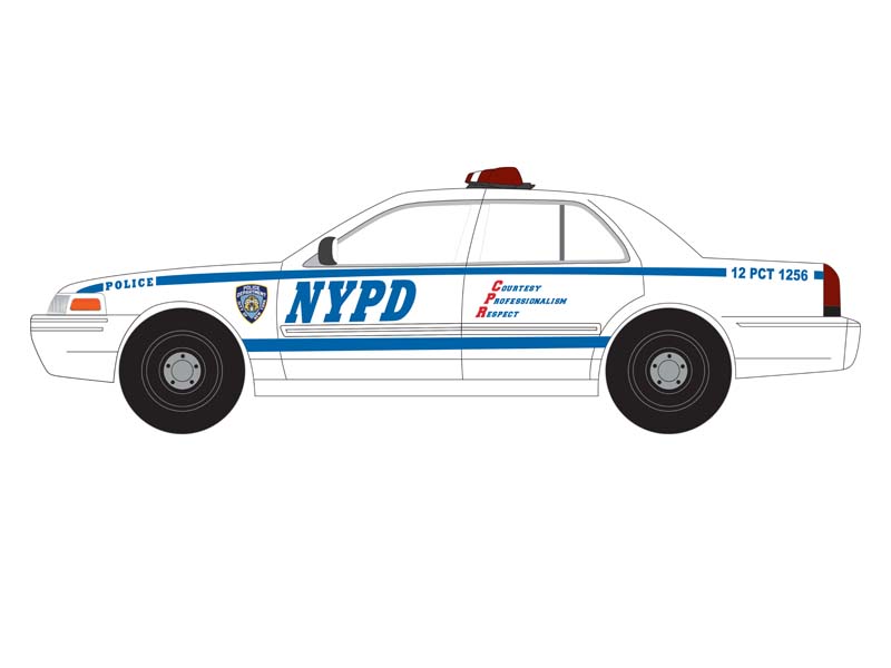 2003 Ford Crown Victoria Police Interceptor NYPD - Quantico (Hollywood Series 18) Diecast 1:24 Scale Model - Greenlight 84183
