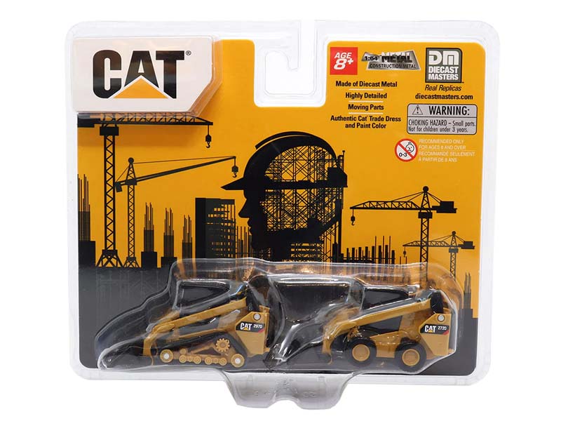 CAT Caterpillar 272D2 Skid Steer Loader & CAT 297D2 Compact Track Loader Twin Pack 1:64 Scale Model - Diecast Masters 84647CS