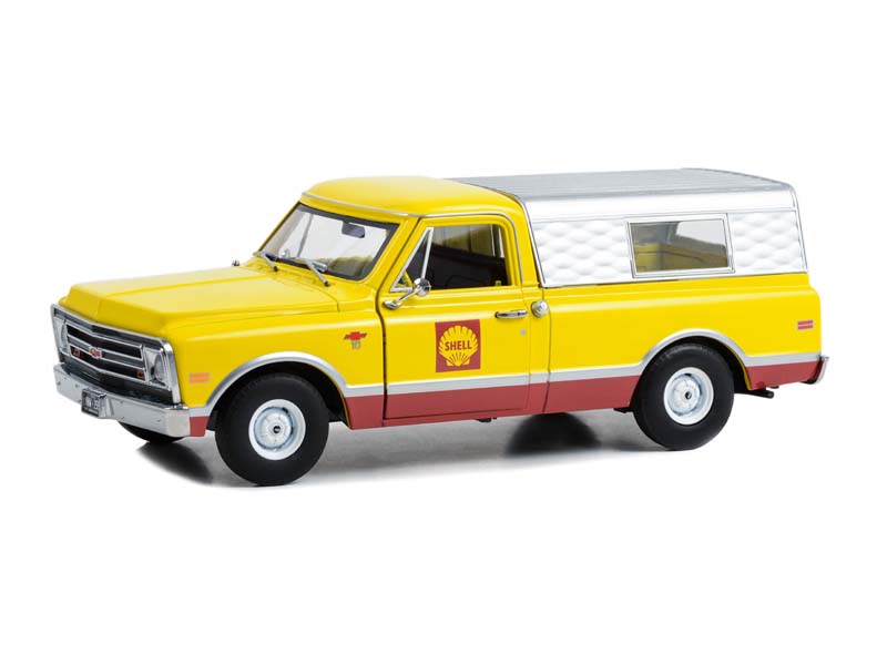 1968 Chevrolet C-10 w/ Camper Shell - Shell Oil (Running on Empty) Series 6 Diecast 1:24 Scale Model - Greenlight 85072