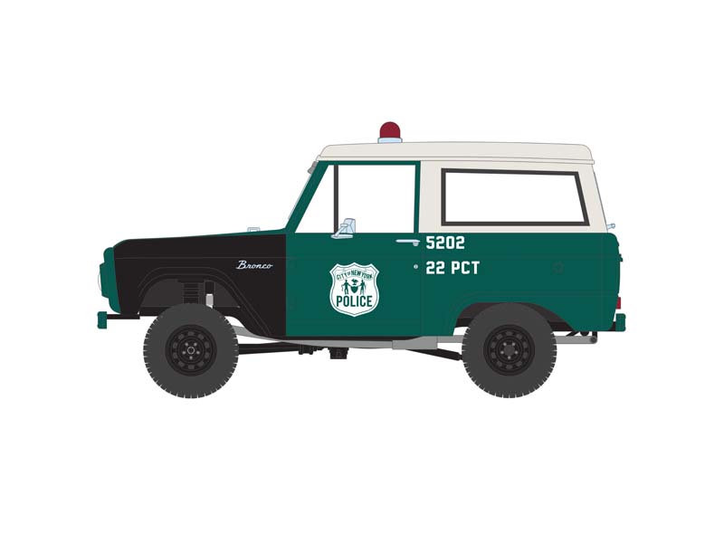 1967 Ford Bronco - New York City Police Department NYPD (Hot Pursuit) Diecast 1:24 Scale Model - Greenlight 85581